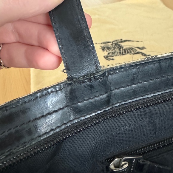 Burberry Haymarket Nova Check Coated Canvas and Leather Medium Tote Bag Shoulder - Picture 10 of 16